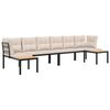 vidaXL Salon de jardin avec coussins 4 pcs noir acier enduit de poudre