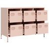 vidaXL Buffet rose 101,5x39x73,5 cm acier laminé à froid