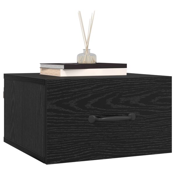 vidaXL Cabinet de chevet Ch&ecirc;ne noir 35 x 35 x 20 cm Bois d'ing&eacute;nierie