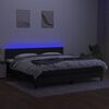 vidaXL Sommier &agrave; lattes de lit et matelas et LED Noir 200x200 cm Tissu