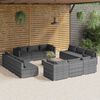 vidaXL Salon de jardin 13 pcs avec coussins résine tressée gris