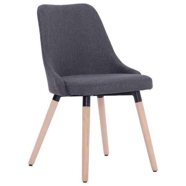 vidaXL Chaises &agrave; manger lot de 2 gris fonc&eacute; tissu