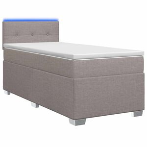 vidaXL Lit de box spring avec matelas et LED Taupe 90 x 190 cm Tissu