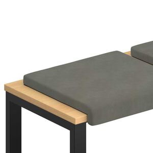 vidaXL Coussin de banc 2 pc velours c&ocirc;tel&eacute; Gris clair Profondeur 35 cm