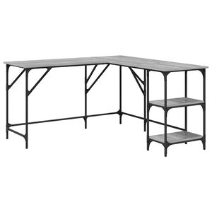 vidaXL Bureau sonoma gris 139x139x75 cm bois d'ing&eacute;nierie