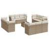 vidaXL Salon de jardin avec coussins 13 pcs beige r&eacute;sine tress&eacute;e