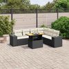 vidaXL Salon de jardin 7 pcs avec coussins noir r&eacute;sine tress&eacute;e