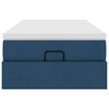 vidaXL Cadre de lit ottoman avec matelas bleu 90x190 cm tissu
