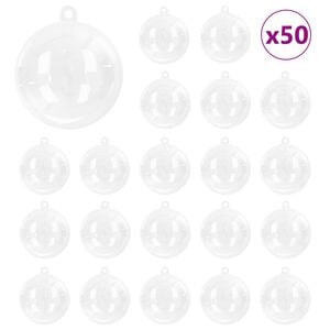 vidaXL Ensemble de Boules de No&euml;l 50 pc Transparent &Oslash; 5 cm Plastique