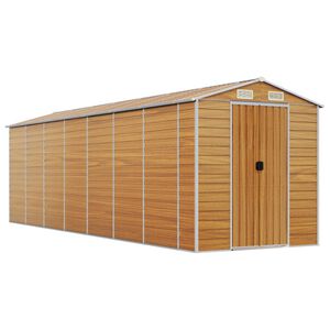 vidaXL Abri de jardin marron clair 191x640x198 cm acier galvanis&eacute;