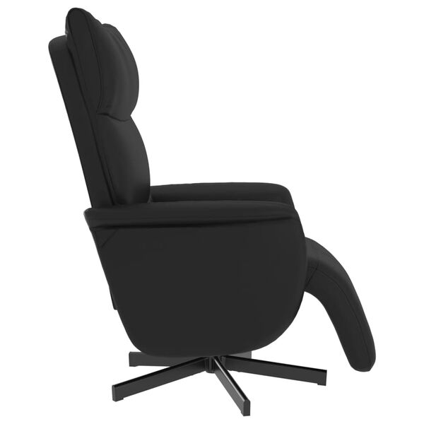 vidaXL Fauteuil inclinable avec repose-pieds noir similicuir