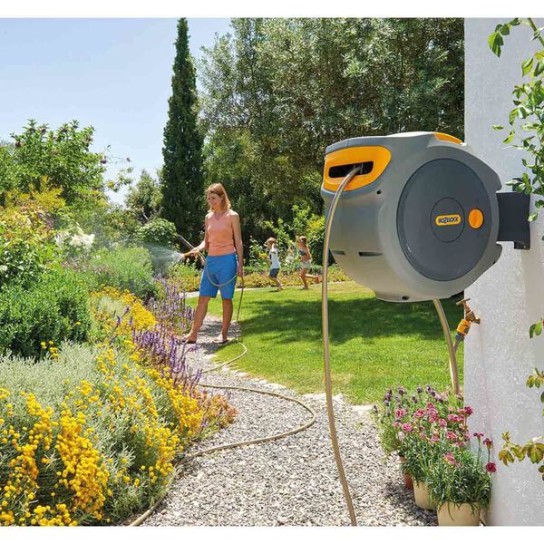 Hozelock Enrouleur de tuyau mural avec tuyau de 25 m Auto Reel