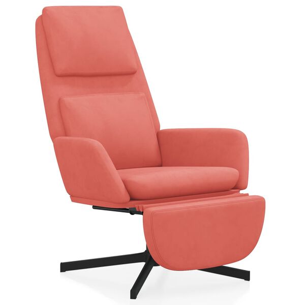 vidaXL Chaise de relaxation avec repose-pied Rose Velours