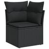 vidaXL Salon de jardin 8 pcs avec coussins noir r&eacute;sine tress&eacute;e