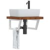 vidaXL &Eacute;tag&egrave;re de vasque murale acier et bois de ch&ecirc;ne massif