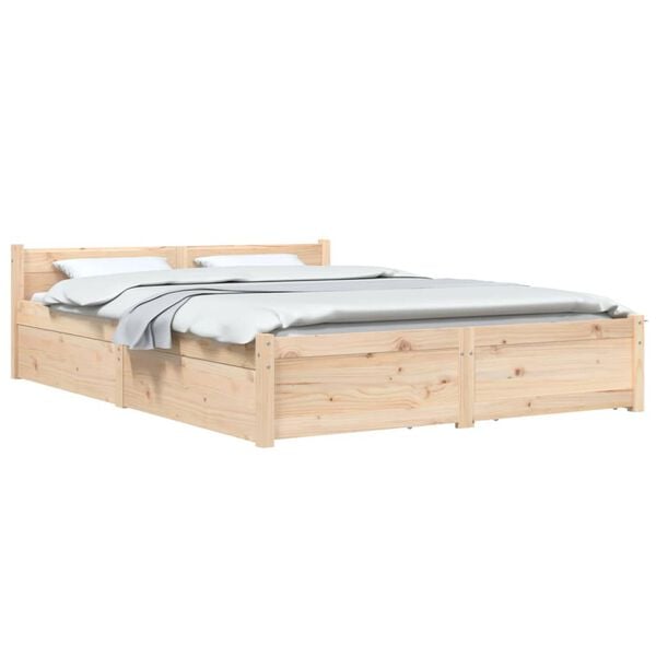 vidaXL Cadre de lit sans matelas avec tiroirs 160x200 cm