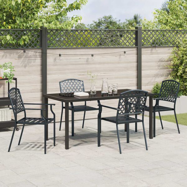 vidaXL Ensemble de salle &agrave; manger pour jardin 5 pcs Anthracite