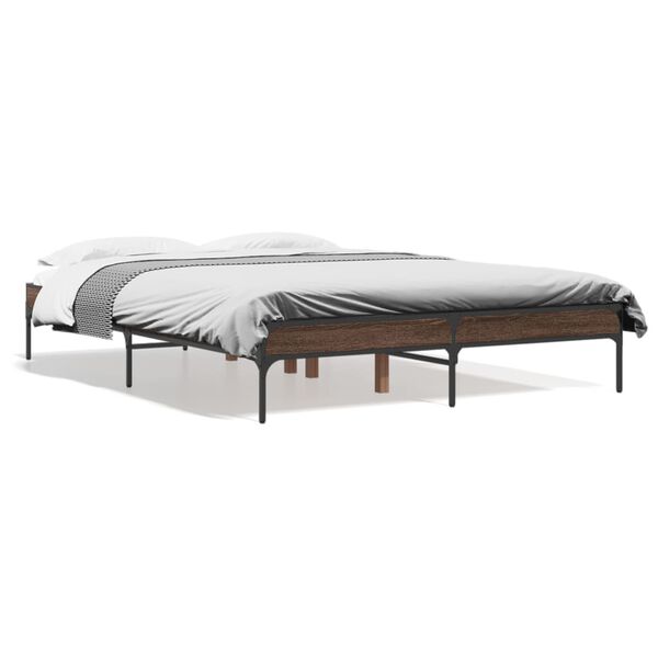 vidaXL Cadre de lit sans matelas chêne marron 135x190 cm