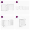 vidaXL Barri&egrave;re pour chiens et porte 4 panneaux blanc bois de peuplier
