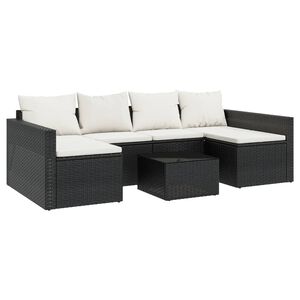 vidaXL Salon de jardin 2 pcs avec coussins Noir R&eacute;sine tress&eacute;e