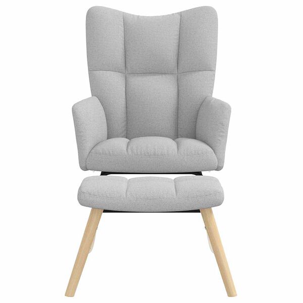 vidaXL Chaise &agrave; bascule avec repose-pied gris nuage tissu