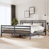 vidaXL Cadre de lit sans matelas gris bois massif 200x200 cm
