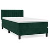 vidaXL Sommier &agrave; lattes de lit et matelas Vert fonc&eacute; 80x200 cm Velours