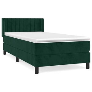 vidaXL Sommier &agrave; lattes de lit et matelas Vert fonc&eacute; 80x200 cm Velours
