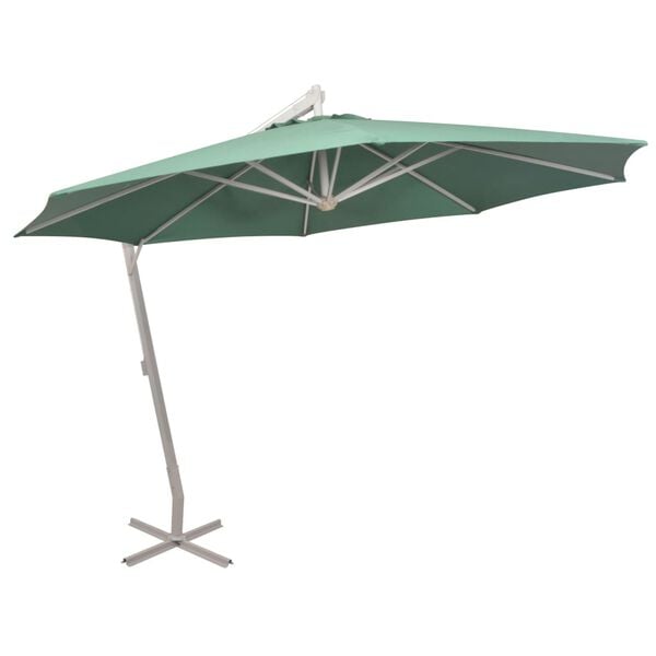 vidaXL Parasol suspendu avec poteau en aluminium 350 cm vert