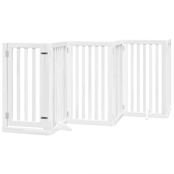 vidaXL Barri&egrave;re pour chien porte pliable 9panneaux blanc bois peuplier