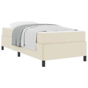 vidaXL Cadre de lit avec matelas Cr&egrave;me 100 x 200 cm Faux cuir