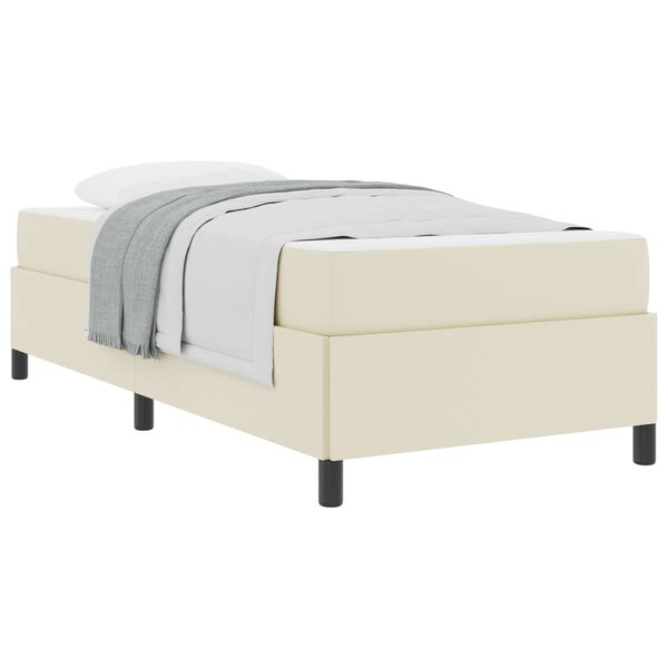vidaXL Cadre de lit avec matelas Cr&egrave;me 100 x 200 cm Faux cuir