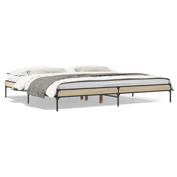 vidaXL Cadre de lit sans matelas ch&ecirc;ne sonoma 200x200 cm