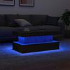 vidaXL Table basse avec lumi&egrave;res LED ch&ecirc;ne noir 90x50x40 cm