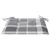 vidaXL Chaises de jardin lot de 2 avec coussins à carreaux gris Teck