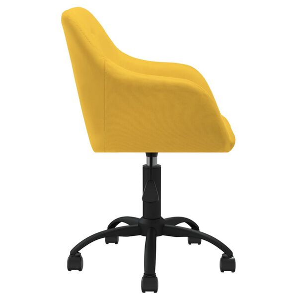 vidaXL Chaises pivotantes à manger lot de 2 jaune tissu