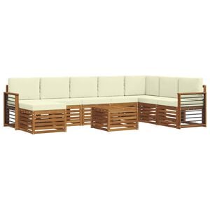 vidaXL Ensemble de canap&eacute;s d'ext&eacute;rieur 9 pc Naturel et Cr&egrave;me