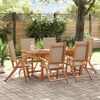 vidaXL Ensemble &agrave; Manger de jardin 7pcs bois d'acacia solide textil&egrave;ne