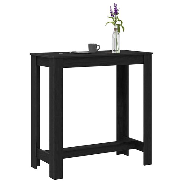 vidaXL Table de bar Chêne noir 102 x 50 x 103,5 cm Bois d'ingénierie