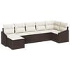 vidaXL Ensemble de Canap&eacute;s avec coussin 7 pcs Marron polyrotin