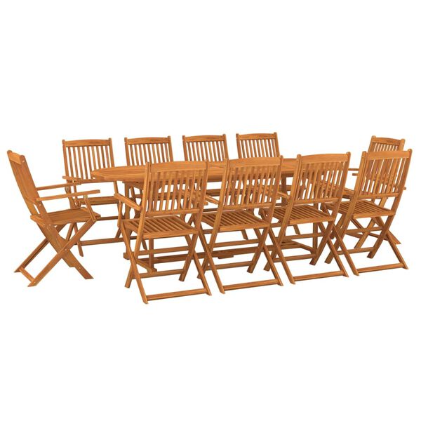 vidaXL Ensemble &agrave; manger de jardin 11 pcs 220x90x75 cm bois d'acacia