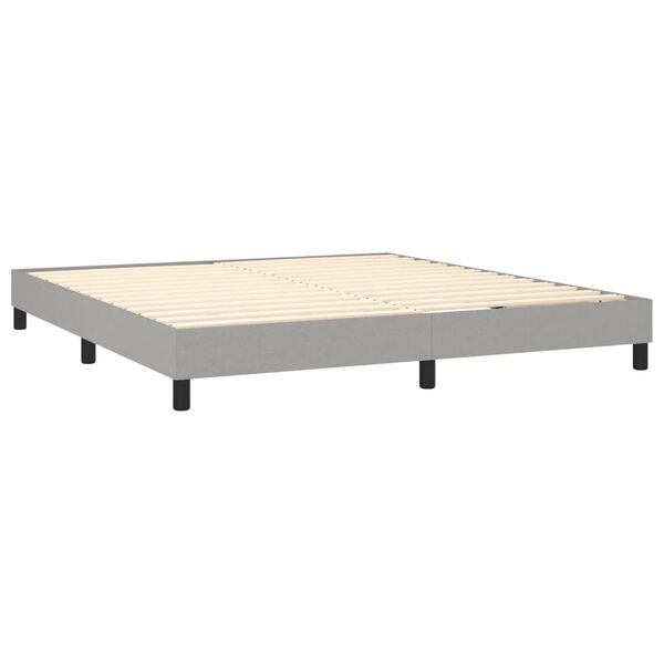 vidaXL Sommier &agrave; lattes de lit avec matelas Gris clair 180x200cm Tissu