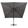 vidaXL Parasol de jardin en porte-&agrave;-faux avec double toit anthracite