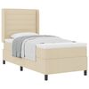 vidaXL Lit &agrave; ressorts avec coussin Cr&egrave;me 200 x 100 cm tissu