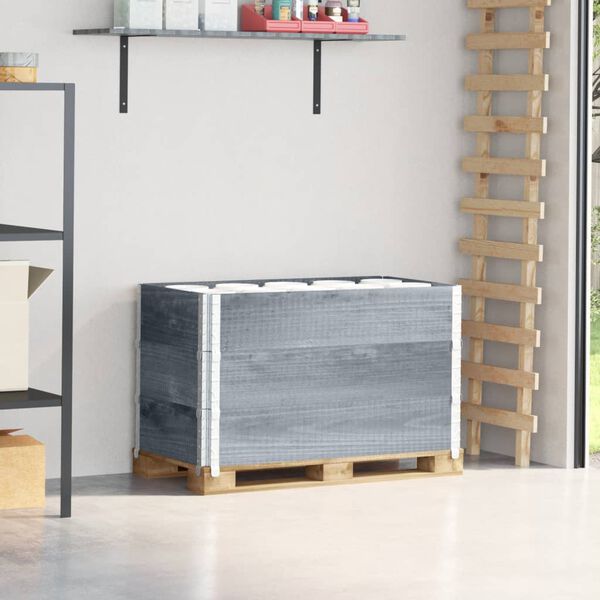 vidaXL Colliers de palette 3 pcs gris 100x50 cm bois de pin solide