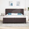 vidaXL Lit &agrave; ressorts avec matelas Marron fonc&eacute; 200 x 200 cm tissu