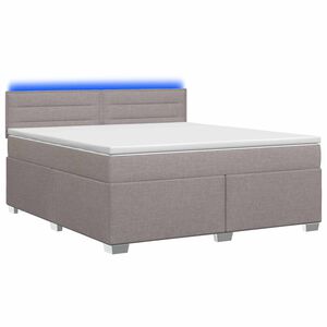 vidaXL Lit de box spring avec matelas et LED Taupe 140 x 190 cm Tissu