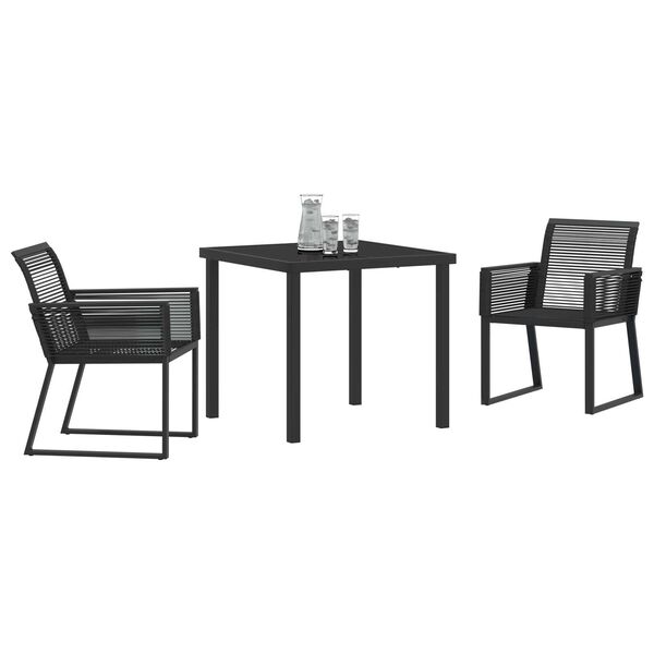 vidaXL Ensemble de salle &agrave; manger pour jardin 3 pcs Noir