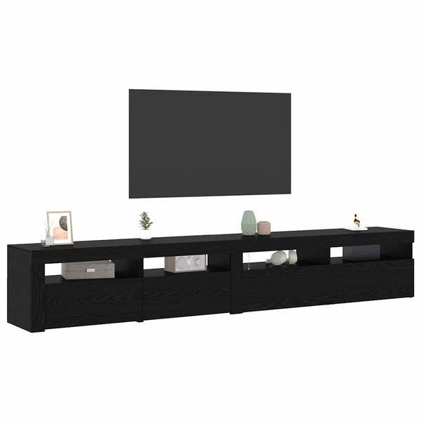 vidaXL Meuble TV 2 pcs Ch&ecirc;ne noir 240 x 35 x 40 cm Bois d'ing&eacute;nierie
