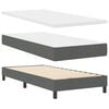 vidaXL Lit &agrave; ressorts avec matelas Gris fonc&eacute; 90 x 200 cm tissu